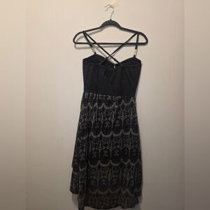 Black Asymmetrical Spaghetti Strap Sundress